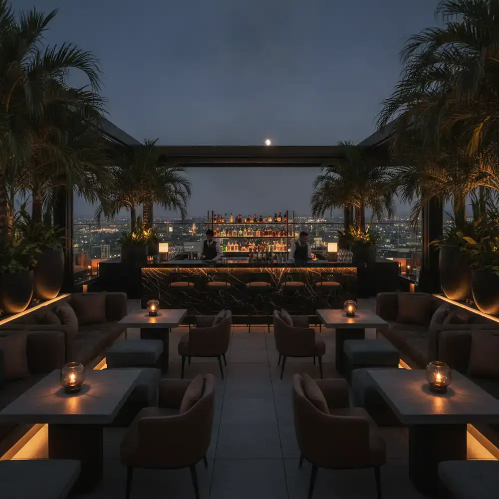 Bar en la azotea y lounges